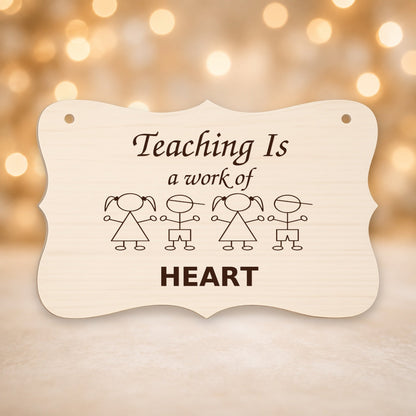 958, Teaching Is a Work of Heart, curved plaque