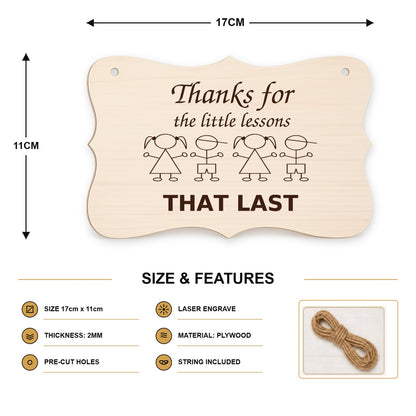 959, Thanks for the Little Lessons That Last, curved plaque - SIZE