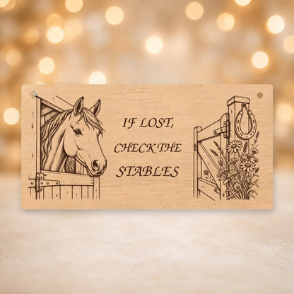 984, If Lost, Check the Stables, rectangle plaque - V12
