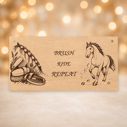 985, Brush, Ride, Repeat, rectangle plaque - V12