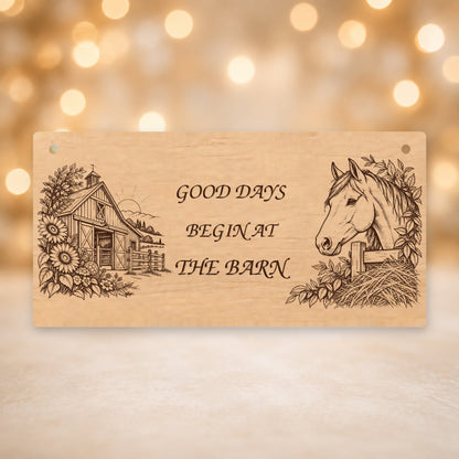 988, Good Days Begin at the Barn, rectangle plaque - V12