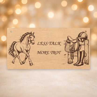 989, Less Talk, More Trot, rectangle plaque - V12
