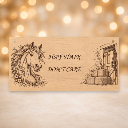 990, Hay Hair, Do Not Care, rectangle plaque - V12