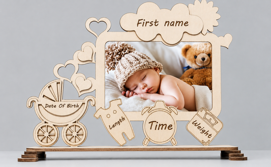 Personalised baby birth photo frame picture 1