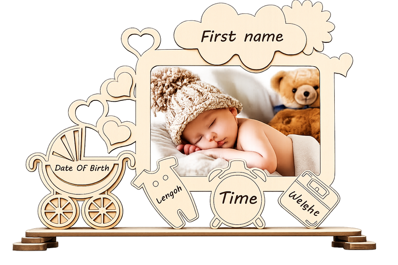 Personalised baby birth photo frame picture 2