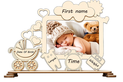 Personalised baby birth photo frame picture 2