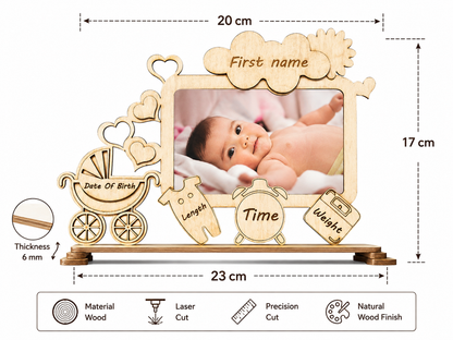 Personalised baby birth photo frame picture 3