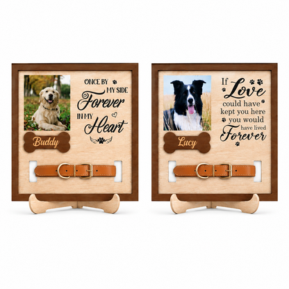 Personalised Dog Memorial Plaque Photo Frame Forever In My Heart Pet Loss Gift - laser engraved wooden plaque by South Yorkshire Engraving