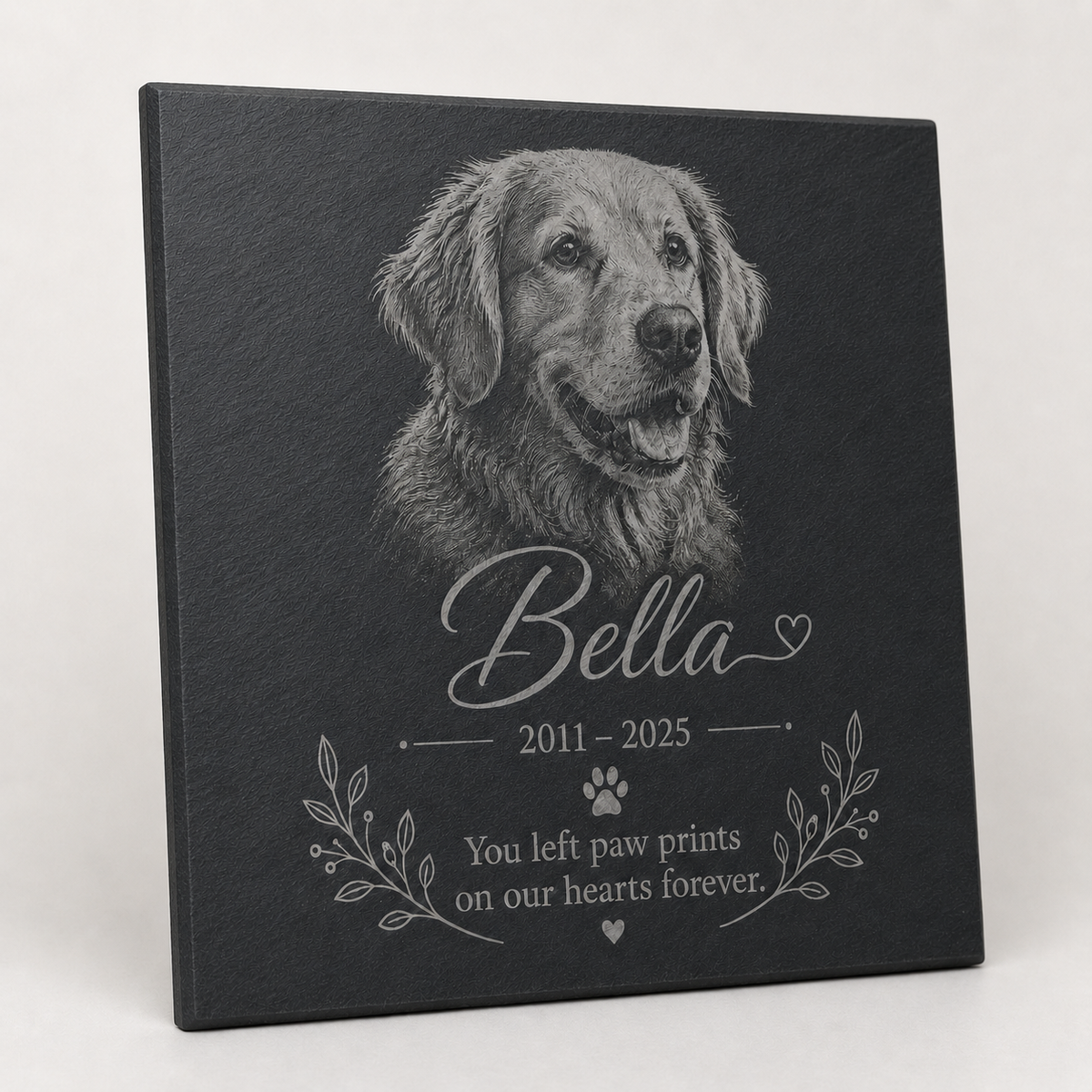 Personalised pet memorial slate plaque picture 1