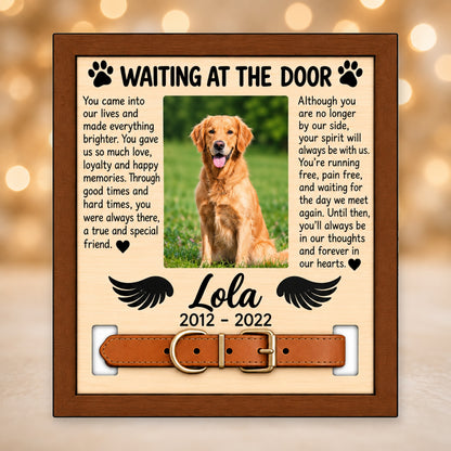 Personalised Dog Memorial Plaque Waiting at the Door Pet Loss Gift