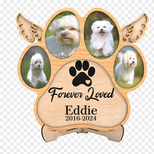 No Longer By My Side Personalised Dog Memorial Plaque 20cm - laser engraved wooden plaque by South Yorkshire Engraving