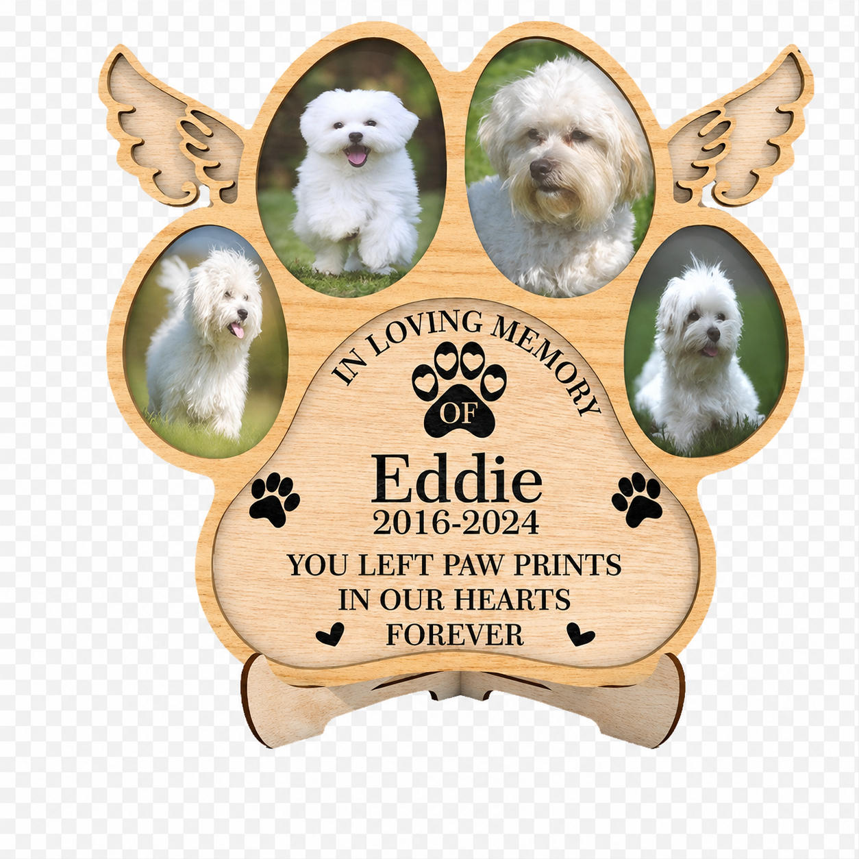No Longer By My Side Personalised Dog Memorial Plaque 20cm - laser engraved wooden plaque by South Yorkshire Engraving