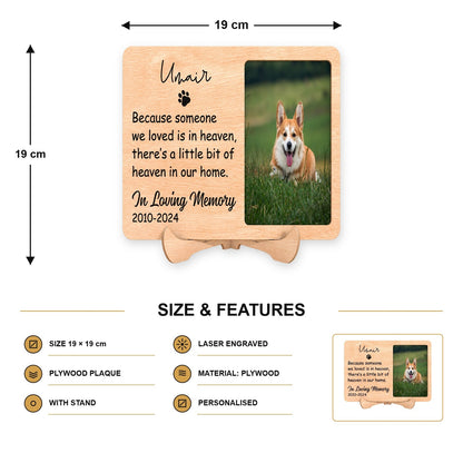 Dog memorial photo plaque size