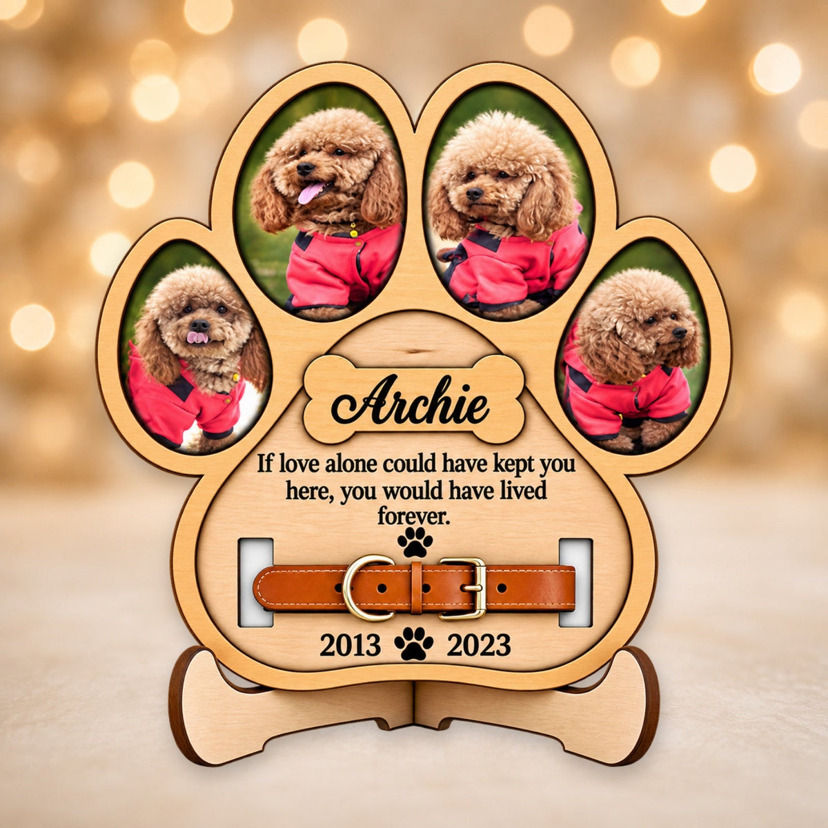 Dog memorial paw photo plaque picture 3