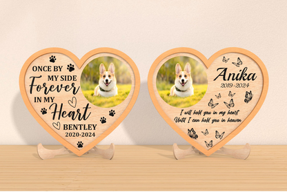 Personalised dog memorial heart plaque second remembrance design