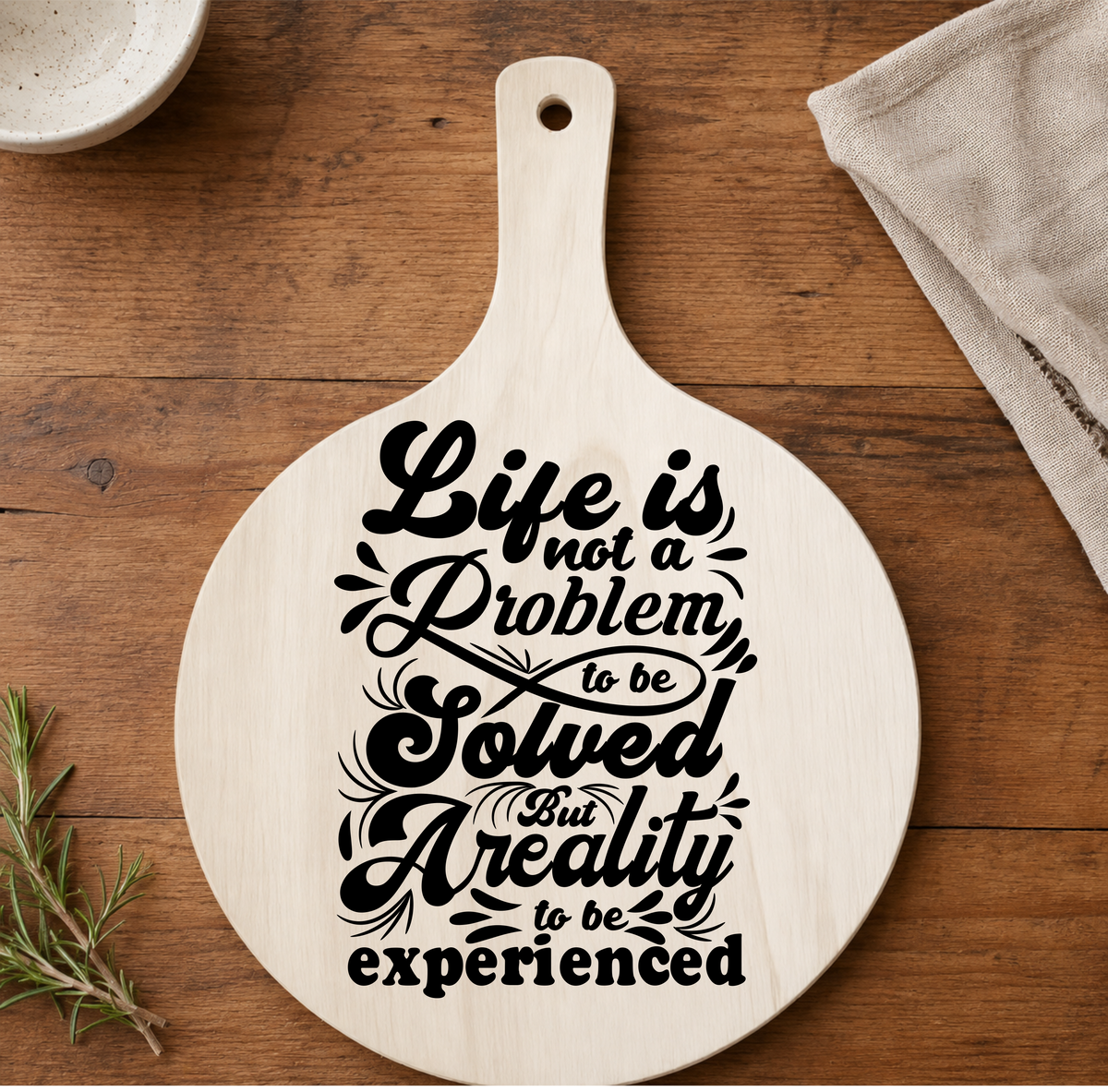 Laser Engraved Wooden Paddle Plaque Life Quote 25cm x 18cm Rustic Gift