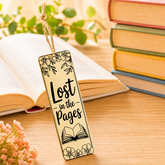 Lost in the Pages Handmade Laser Engraved Bookmark