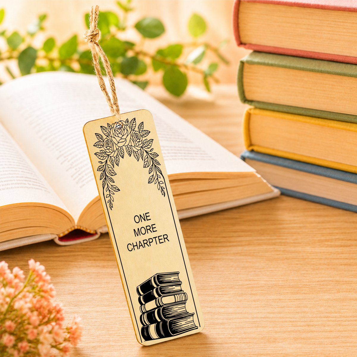 One More Chapter Handmade Laser Engraved Bookmark