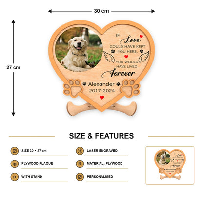 Dog memorial heart plaque size