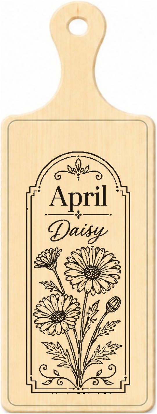 April birth flower personalised wooden plaque design
