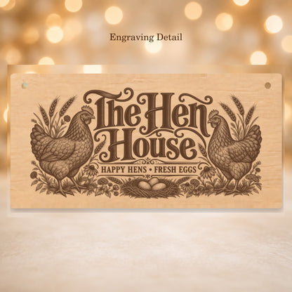 Complete The Hen House plaque showing engraving detail