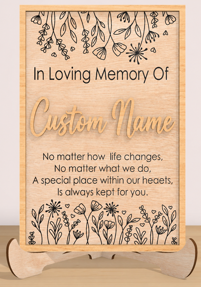Personalised Memorial Remembrance Laser Engraved Plaque Gift 20x10cm - laser engraved wooden plaque by South Yorkshire Engraving