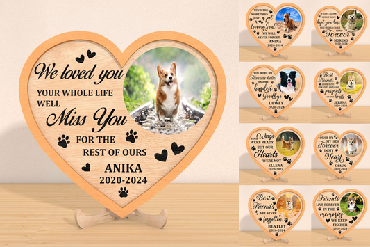 Personalised dog memorial heart plaque nine-design collection