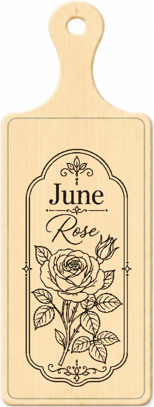 June birth flower personalised wooden plaque design