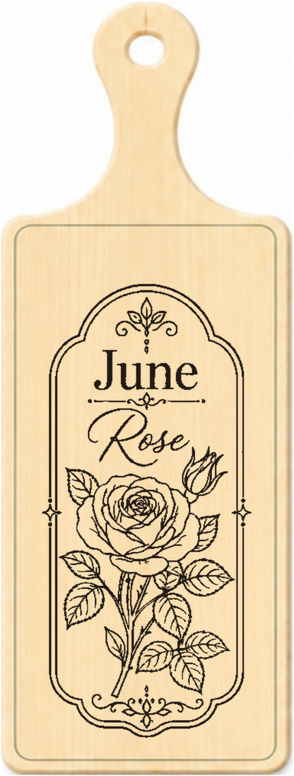 June birth flower personalised wooden plaque design