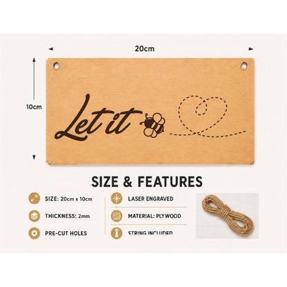 Let It Be Love plaque showing 20 x 10 cm size and product features