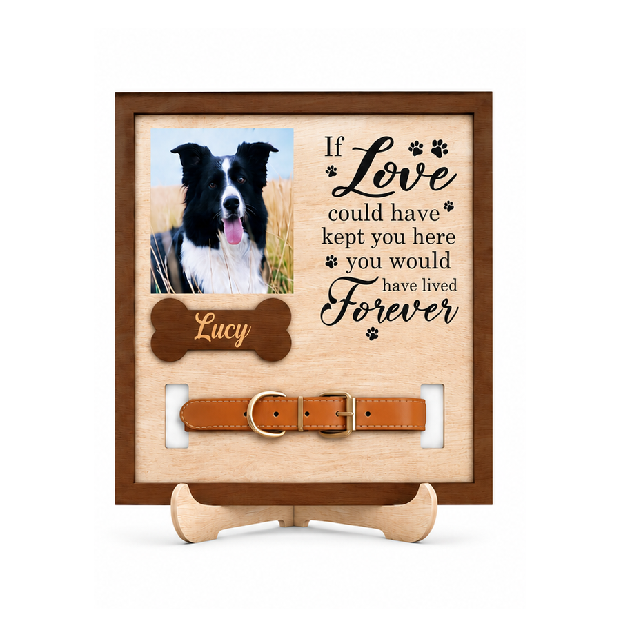 Personalised Dog Memorial Plaque Photo Frame Forever In My Heart Pet Loss Gift - laser engraved wooden plaque by South Yorkshire Engraving