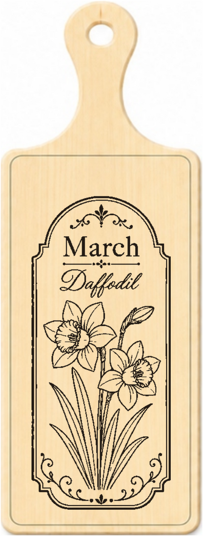 March birth flower personalised wooden plaque design