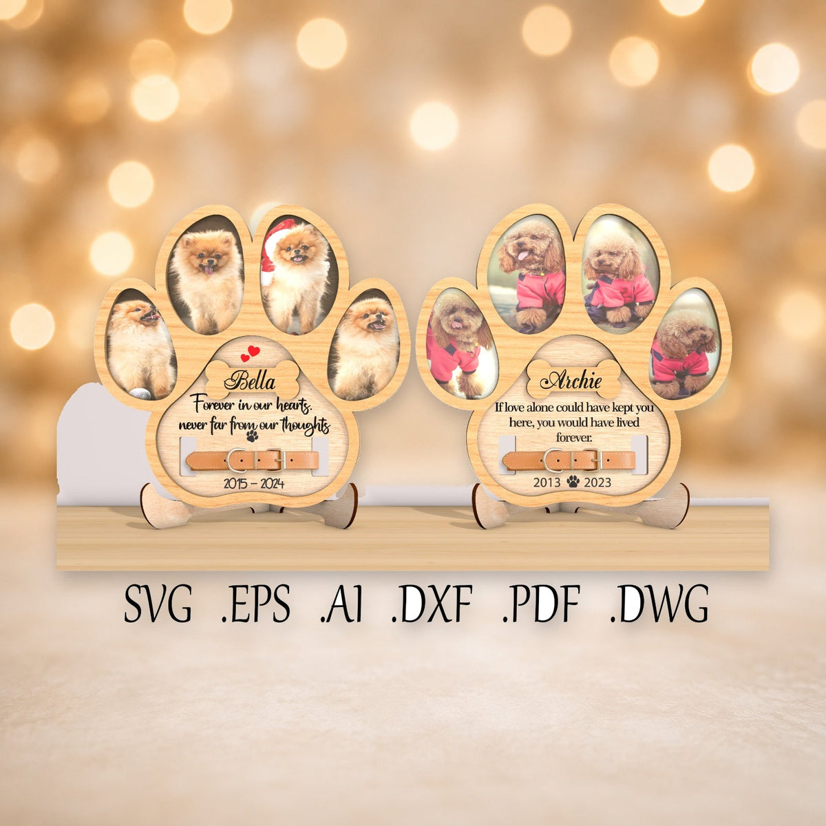 Dog memorial paw photo plaque picture 4