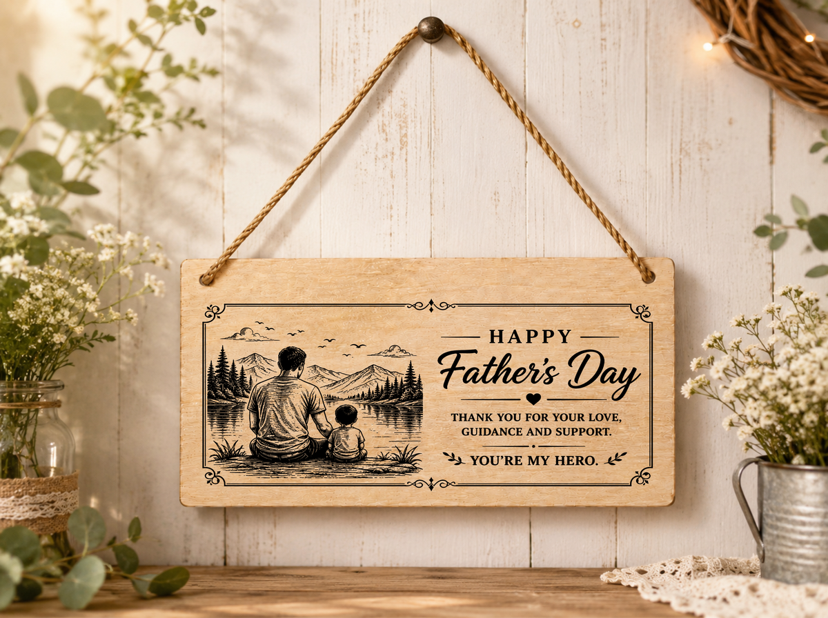 Happy Father’s Day Plaque Thank You For Your Love Guidance Support 20x10cm