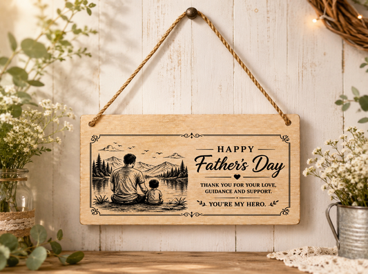 Happy Father’s Day Plaque Thank You For Your Love Guidance Support 20x10cm