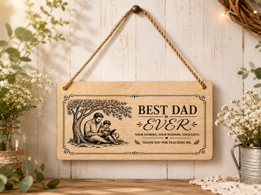 Best Dad Ever Plaque Your Stories Wisdom Love Thank You For Teaching Me 20x10cm