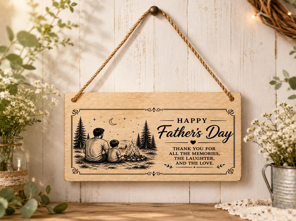 Father’s Day Dad Plaque Thank You For The Memories Laughter Love 20x10cm