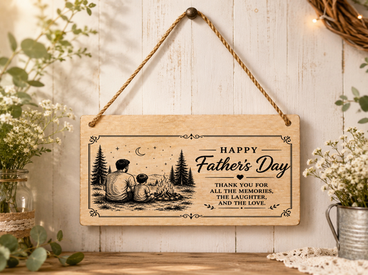 Father’s Day Dad Plaque Thank You For The Memories Laughter Love 20x10cm