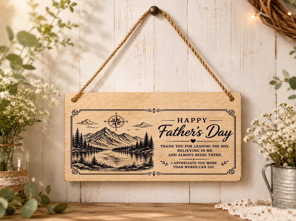 Father’s Day Dad Plaque Thank You For Leading The Way 20x10cm Gift