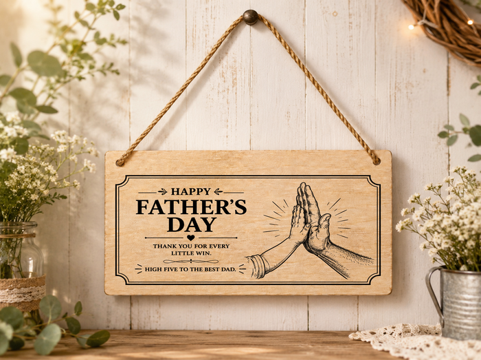 Happy Father’s Day Plaque High Five To The Best Dad 20x10cm Gift