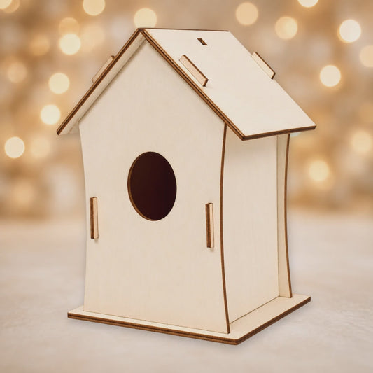 Laser Cut Wooden Birdhouse Kit – DIY Craft Project – 9x12cm video
