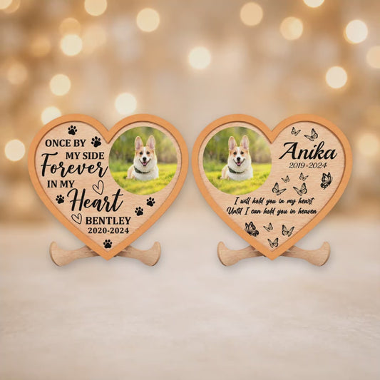Personalised Dog Memorial Heart Photo Plaque 20x20cm - 2 Designs With Stand video