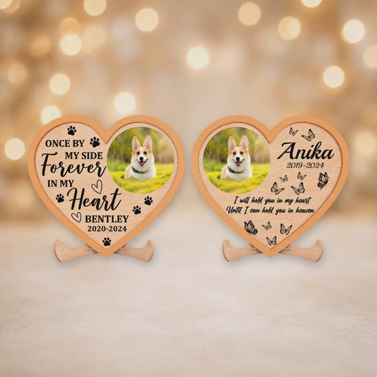 Personalised Dog Memorial Heart Plaque 30x27cm - 2 Designs With Stand video