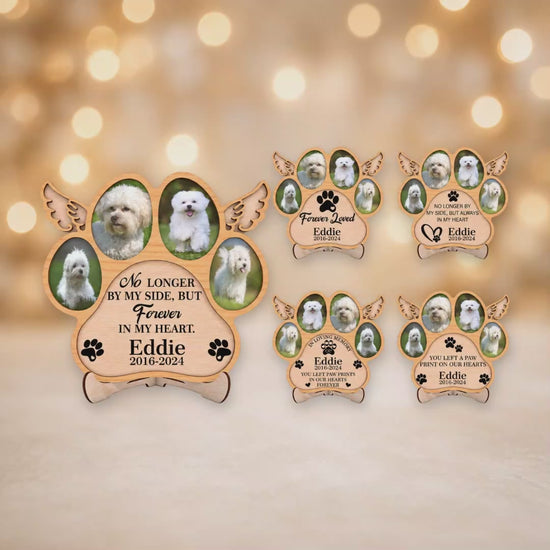 Personalised Dog Memorial Paw Photo Plaque 20x20cm - 5 Designs With Stand video