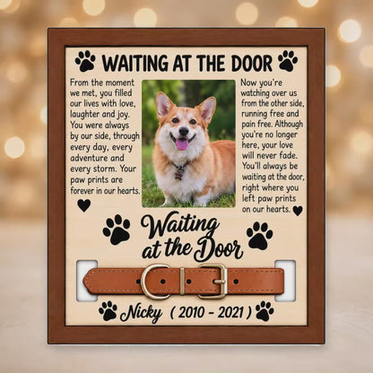 Personalised Dog Memorial Plaque Waiting at the Door Pet Loss Gift
