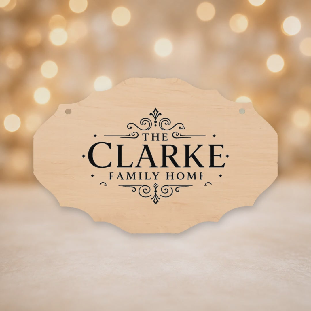 Personalised Family Name Laser Engraved Oval Plaque 16x12cm - 10 Styles video