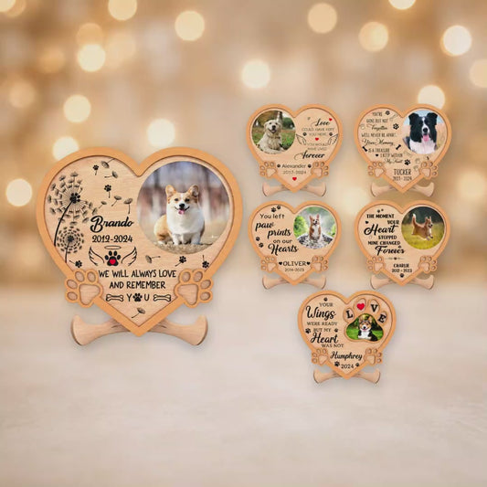 Personalised Dog Memorial Heart Plaque 30x27cm - 6 Designs With Stand video