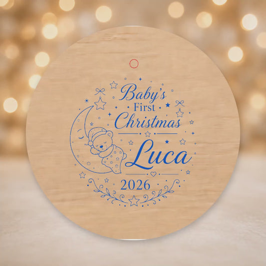 Baby's First Christmas Bauble 2026 – Personalised Wooden Keepsake video