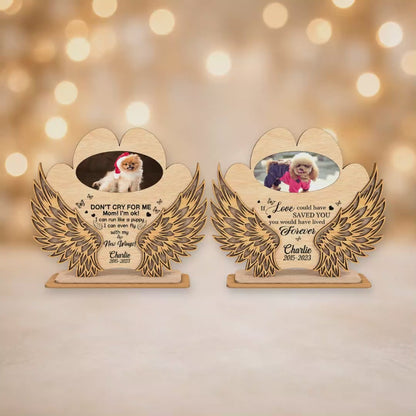 Personalised Dog Memorial Angel Wings Photo Plaque 10x9cm With Stand video
