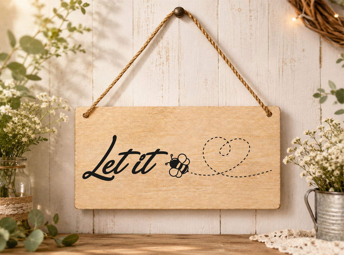 let it be love Laser Engraved Wooden Plaque – Inspirational Hanging Sign 20cm x 10cm